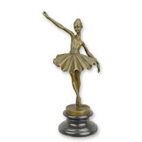 A BRONZE SCULPTURE OF A BALLERINA