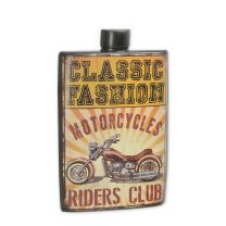AN EMBOSSED TIN PLATE OIL CAN - MOTOR CYCLES