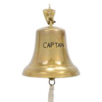 A BRASS SHIP BELL "CAPTAIN"