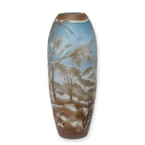 A CAMEO GLASS VASE 'WINTER LANDSCAPE'