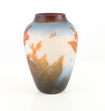 A CAMEO GLASS VASE 'RED FLOWERS'