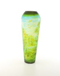 A CAMEO GLASS VASE 'OAK FOREST'