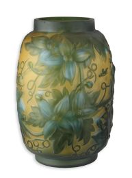 A CAMEO GLASS VASE 'BLUE FLOWERS'