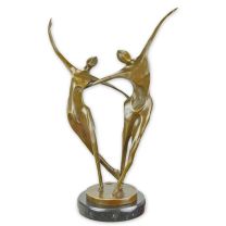 A MODERNIST BRONZE SCULPTURE OF A DANCING COUPLE