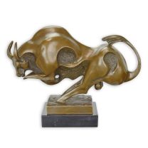 A MODERNIST BRONZE SCULPTURE OF A BULL