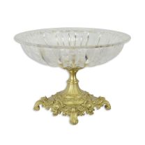 A BRONZE MOUNTED GLASS BOWL
