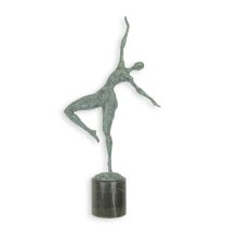 A BRONZE SCULPTURE NUDE GREEN FINSIH