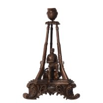 A BRONZE MEMORIAL CANDLESTAND