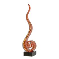 A MURANO STYLE ABSTRACT GLASS SCULPTURE