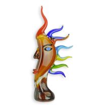 A MURANO STYLE ABSTRACT GLASS SCULPTURE OF A SUNHEAD