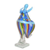 A MURANO STYLE GLASS FIGURINE OF A FEMALE DANCER