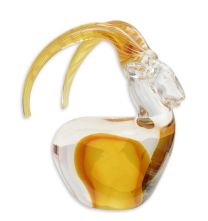 A MURANO STYLE GLASS FIGURINE OF AN IBEX