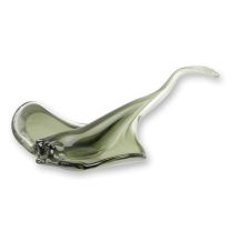A MURANO STYLE GLASS MANTA RAY DOUBLE CANDY SERVER