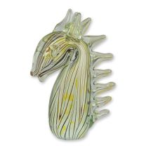 A MURANO STYLE GLASS FIGURINE OF A HORSEHEAD