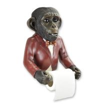 A RESIN MONKEY TOILET PAPER HOLDER