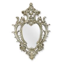 A RESIN FRAMED SILVER MIRROR