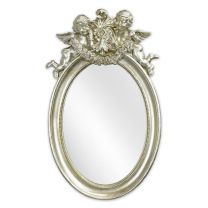 A RESIN FRAMED SILVER MIRROR