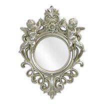 A RESIN FRAMED SILVER MIRROR