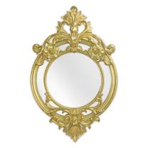 A RESIN FRAMED GOLD MIRROR