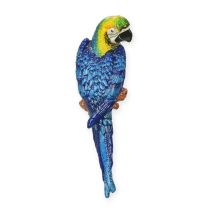 A CAST IRON WALL MOUNT BLUE AND YELLOW MACAW