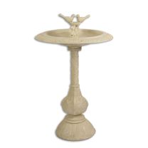 A CAST IRON BIRD BATH ANTIQUE WHITE