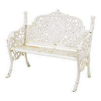 A CAST IRON GARDEN BENCH