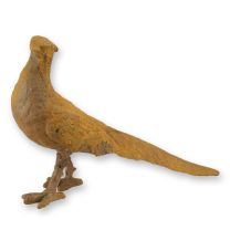A RUSTY CAST IRON FIGURINE OF A PHEASANT