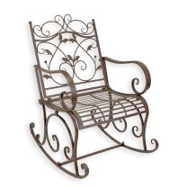 AN BROWN IRON ROCKING CHAIR