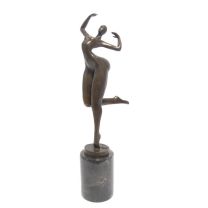 A MODERNIST BRONZE SCULPTURE OF A FEMALE NUDE