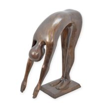 A MODERNIST BRONZE SCULPTURE OF A MALE IN DIVING POSITION