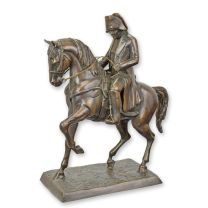 A BRONZE SCULPTURE OF NAPOLEON ON HORSEBACK