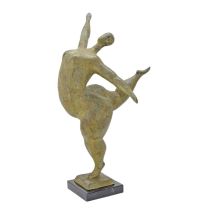 A MODERNIST BRONZE SCULPTURE OF A FEMALE NUDE