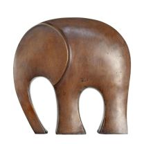 A MODERNIST BRONZE SCULPTURE OF AN ELEPHANT