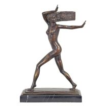 A BRONZE SCULPTURE OF A DANCER