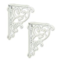 A PAIR OF CAST IRON WALL BRACKETS