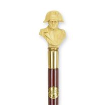 A WALKING STICK WITH RESIN HANDLE OF NAPOLEON