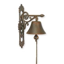 A PAIR OF CAST IRON ORNAMENTAL BELLS