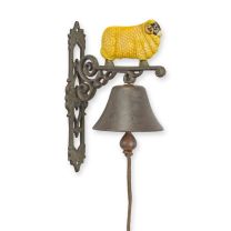 A PAIR OF CAST IRON RAM BELLS