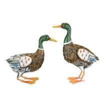 A PAIR OF METAL WILD DUCKS
