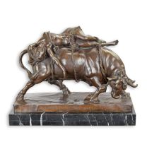 A BRONZE SCULPTURE OF EUROPA AND THE BULL