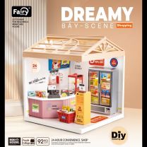 Dreamy mini house 24-uurswinkel convenience store met ledlamp DIY Modelbouw Knutselen