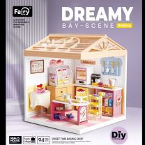Dreamy mini house Bakkerij Bakery met ledlamp DIY Modelbouw Knutselen