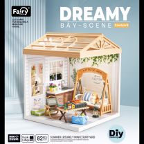 Dreamy mini house Binnenplaats Courtyard met ledlamp DIY Modelbouw Knutselen