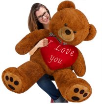 Zachte Teddybeer 100cm XL Bruin incl. Hartkussen