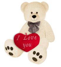Zachte Teddybeer 100cm XL Creme incl. Hartkussen
