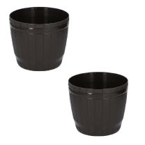 Bloempot Bruin diameter 19 cm (set van 2)