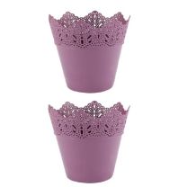 Bloempot PARIJS rond 14,5 cm Roze set van 2 stuks