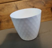 Bloempot VEGAS rond 14 cm Wit set van 2 stuks