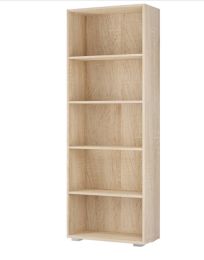 Boekenkast Vela Eikenhout met 5 opbergvakken
