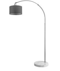 Booglamp, retro lamp, vloerlamp, Edelstaal, gebogen vloerlamp met lampenkap , verstelbaar Grijs